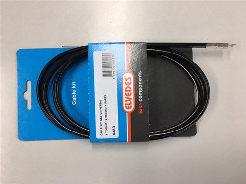 Elvedes Gas Cable Universal 1700 mm 2250 mm Black galvanisé (sur carte)