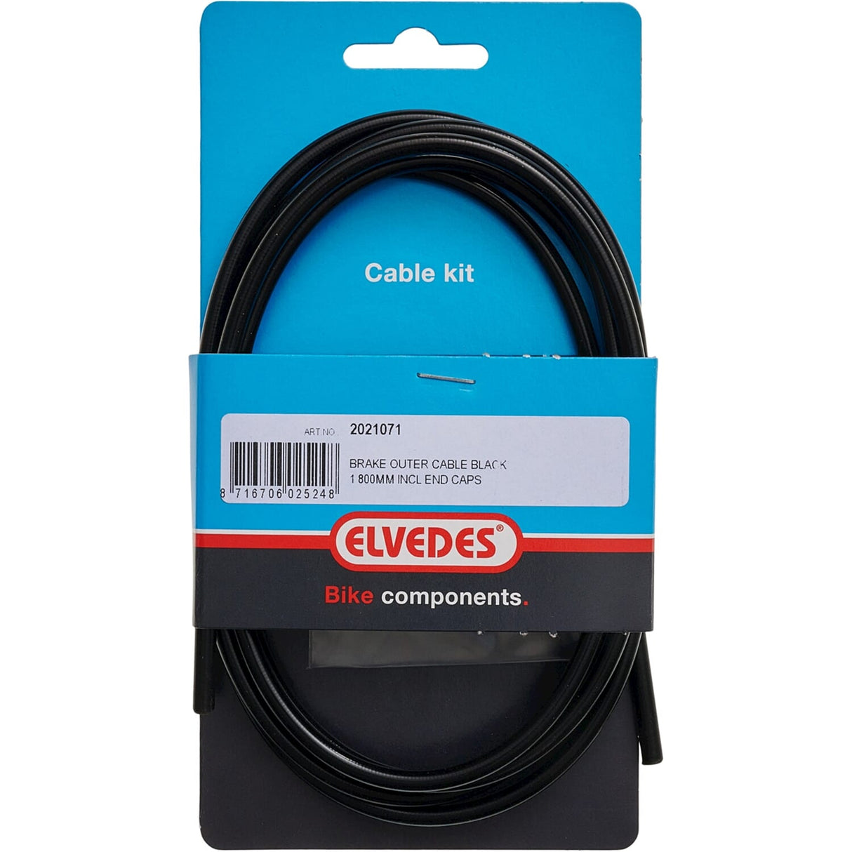 Elvedes cable systems bv elvedes câble extérieur de frein 1,8 m noir +2 embouts 2021071