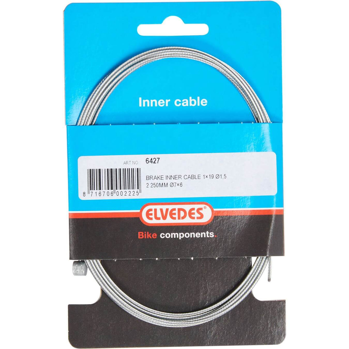 Câble intérieur de frein Elvedes 2250mm galvanisé ø1,5mm T-nipple (sur carte)