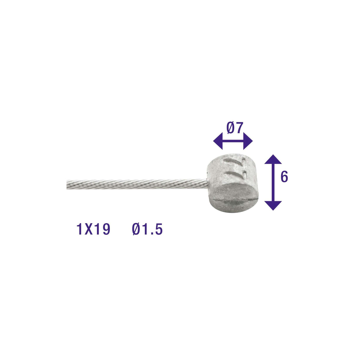 Câble intérieur de frein Elvedes 2250mm galvanisé ø1,5mm T-nipple (sur carte)