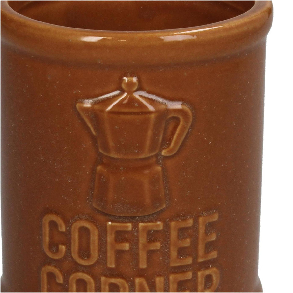 Kersten bloempot coffee corner keramiek bruin 8.5x8.8x10.5cm