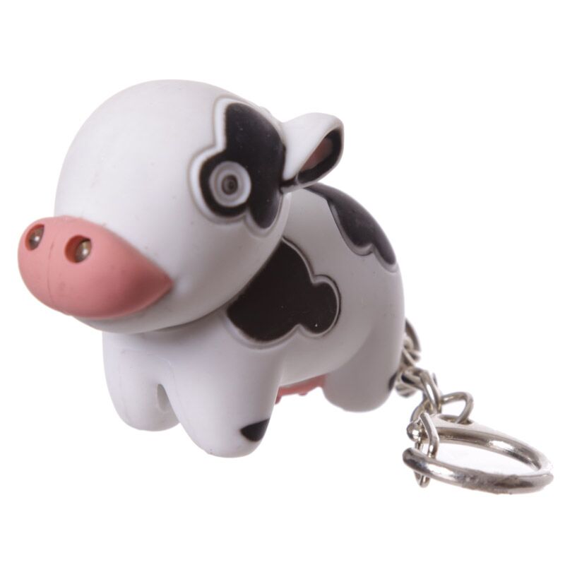Porte-clés LED cochon vache ferme