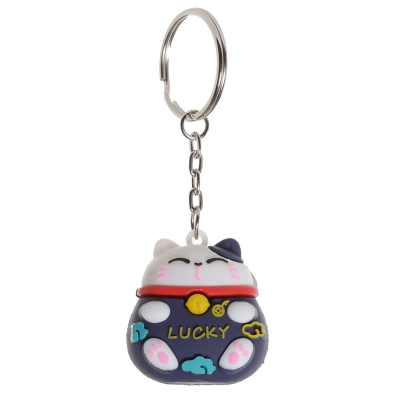 Porte-clés pvc 3d chat porte-bonheur Maneki neko
