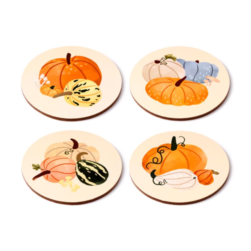 Ensemble de 4 sous-verres Récolte d'automne