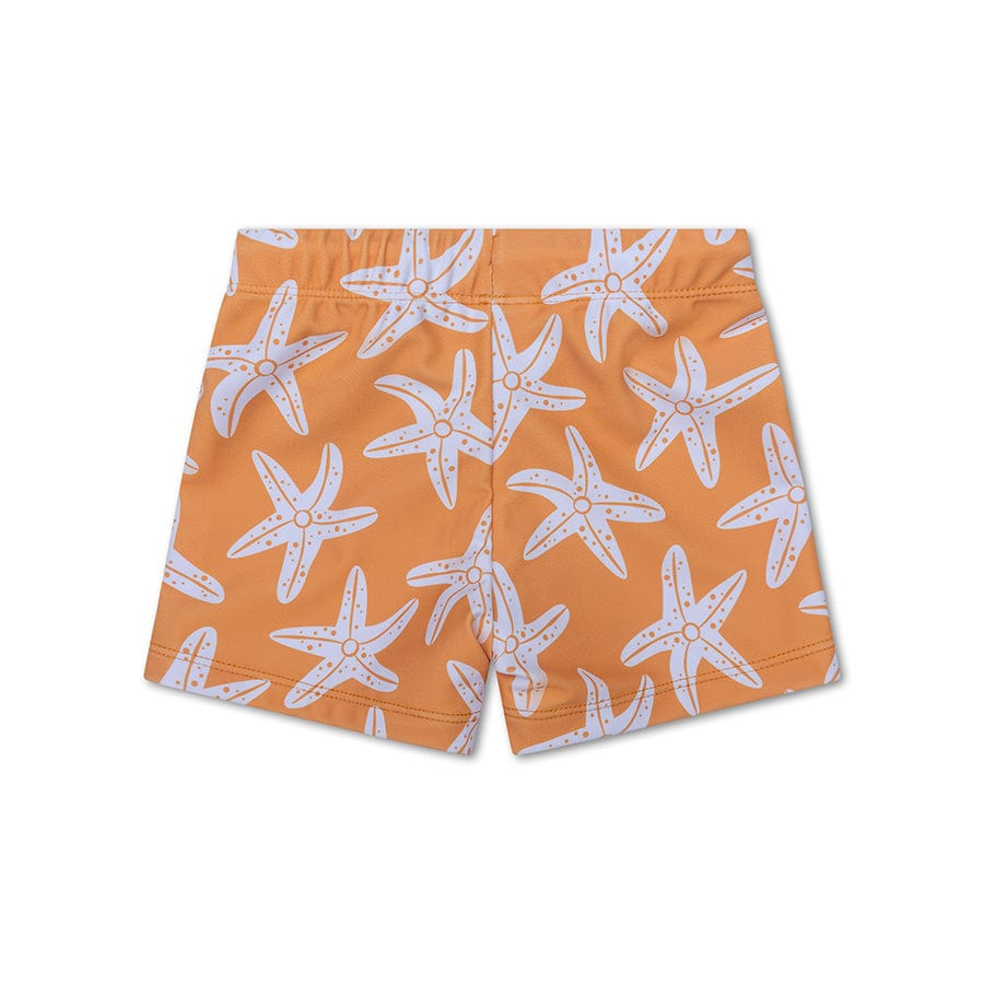 Étoile de mer | Boxer de natation UV orange pour garçons