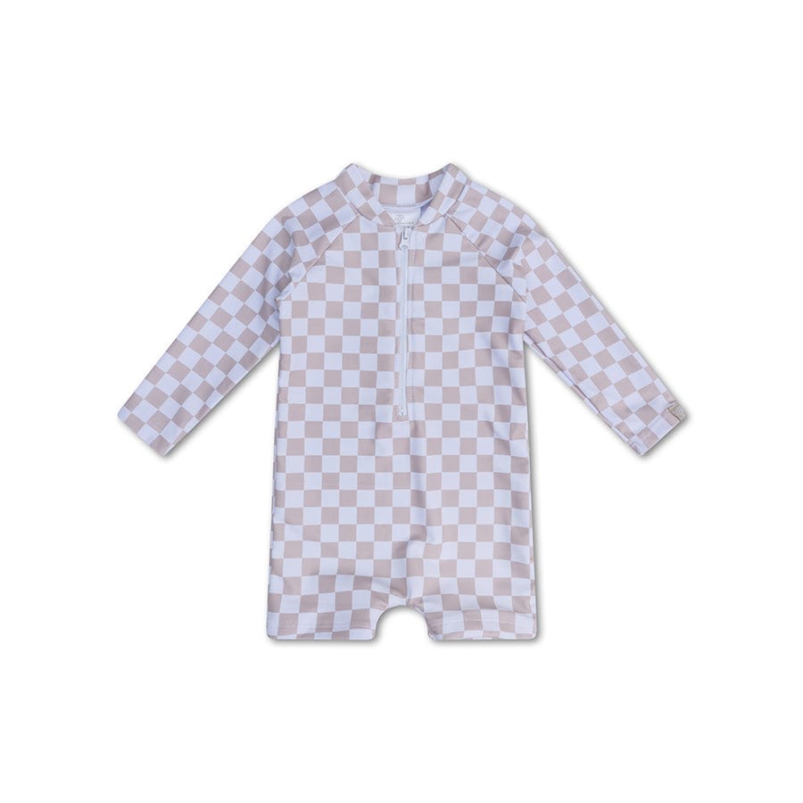 Échec et mat | maillot de bain anti-UV garçon beige