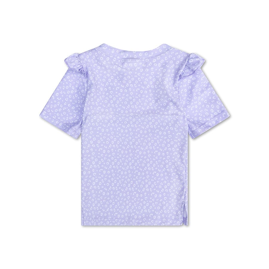Léopard | maillot de bain anti-UV lilas à manches courtes