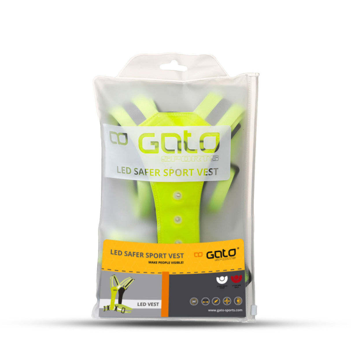 Gato gilet led sport plus sûr jaune fluo taille unique