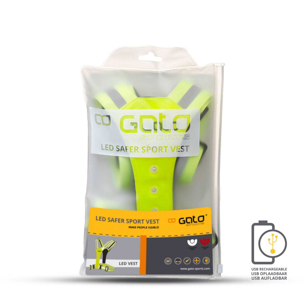 Outwet Sport Vest Vex LED USB Néongeel unique
