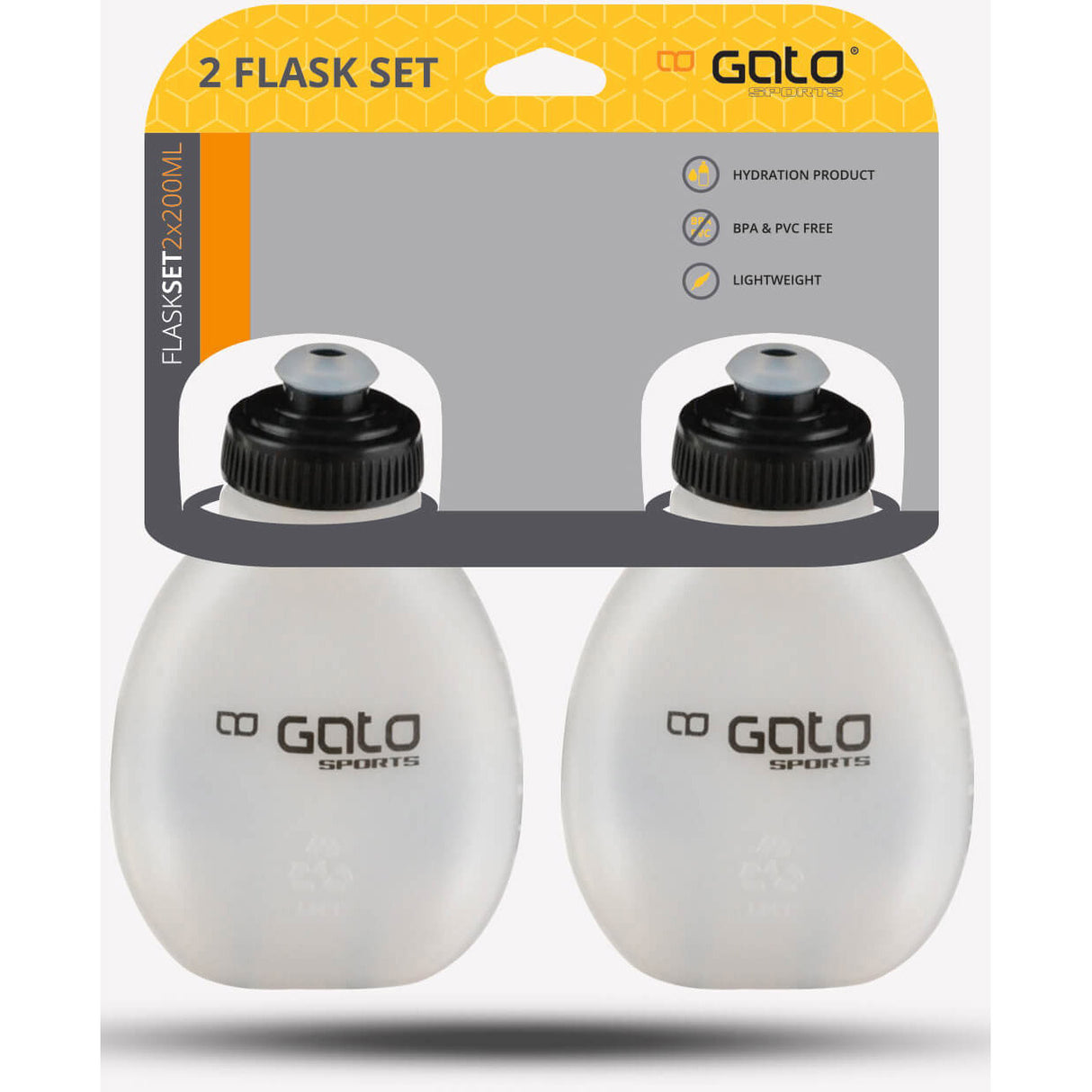 Outwet Gato Buaning Bottles Set 2 pièces 200 ml noir transparent