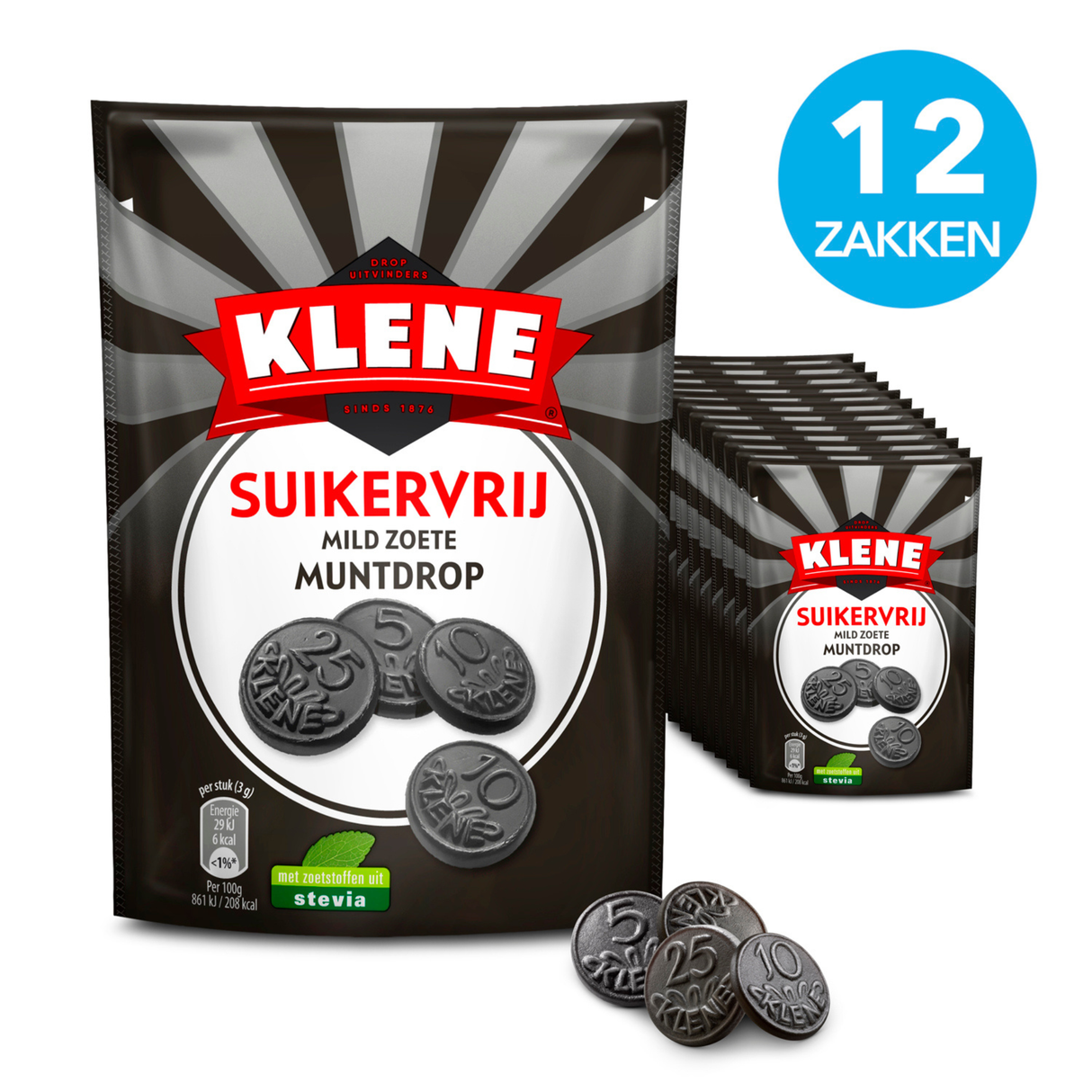 Réglisse menthe douce sans sucre Klene (12x 100gr)