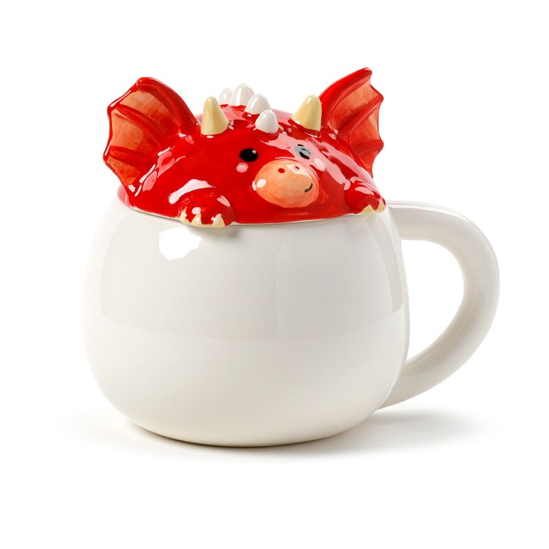 Tasse en céramique en forme de couvercle de dragon du Pays de Galles