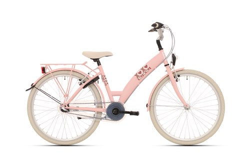 BikeFun Bike Fun 24 pouces Bike Girls 3V Beaucoup d'amour Adobe Pink