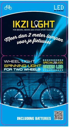Roues Light Fil à 20 LED 2,2m Wiel Light V 2-roues vert