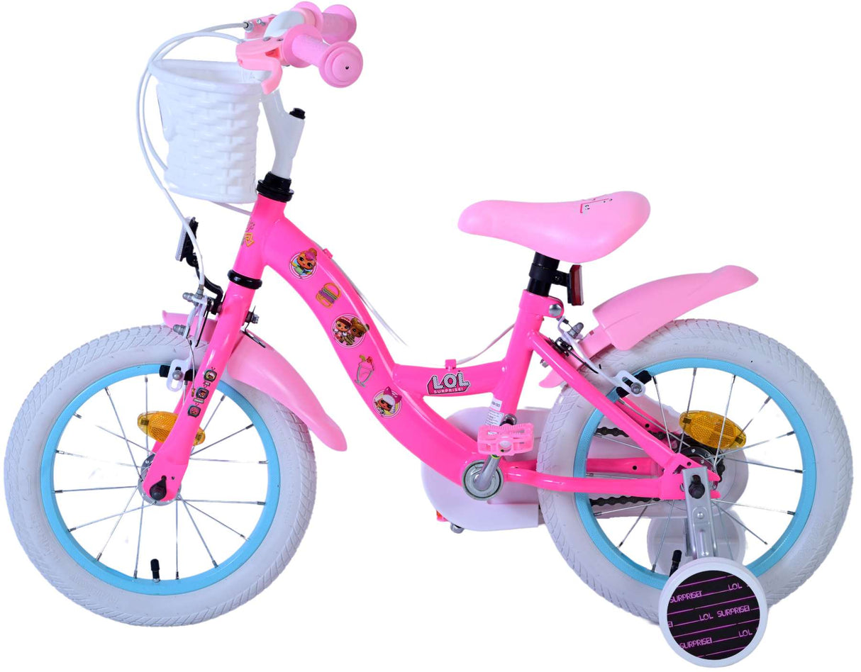 Vélo pour enfants poupées Volare - filles - 14 pouces - rose - deux freins à main