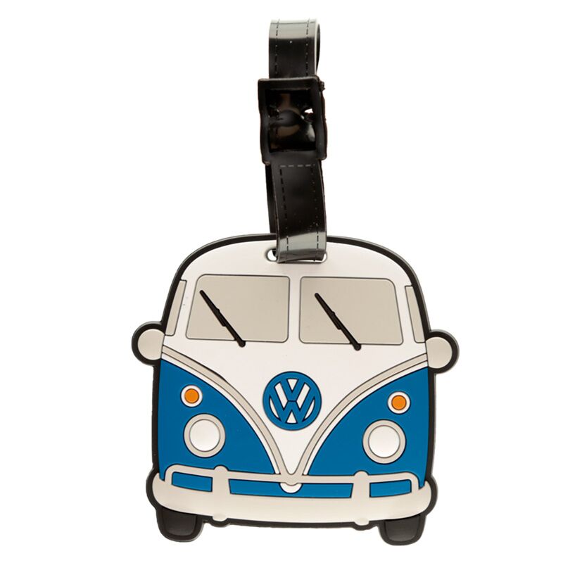 Étiquette de valise en pvc bleu Volkswagen van vw t1