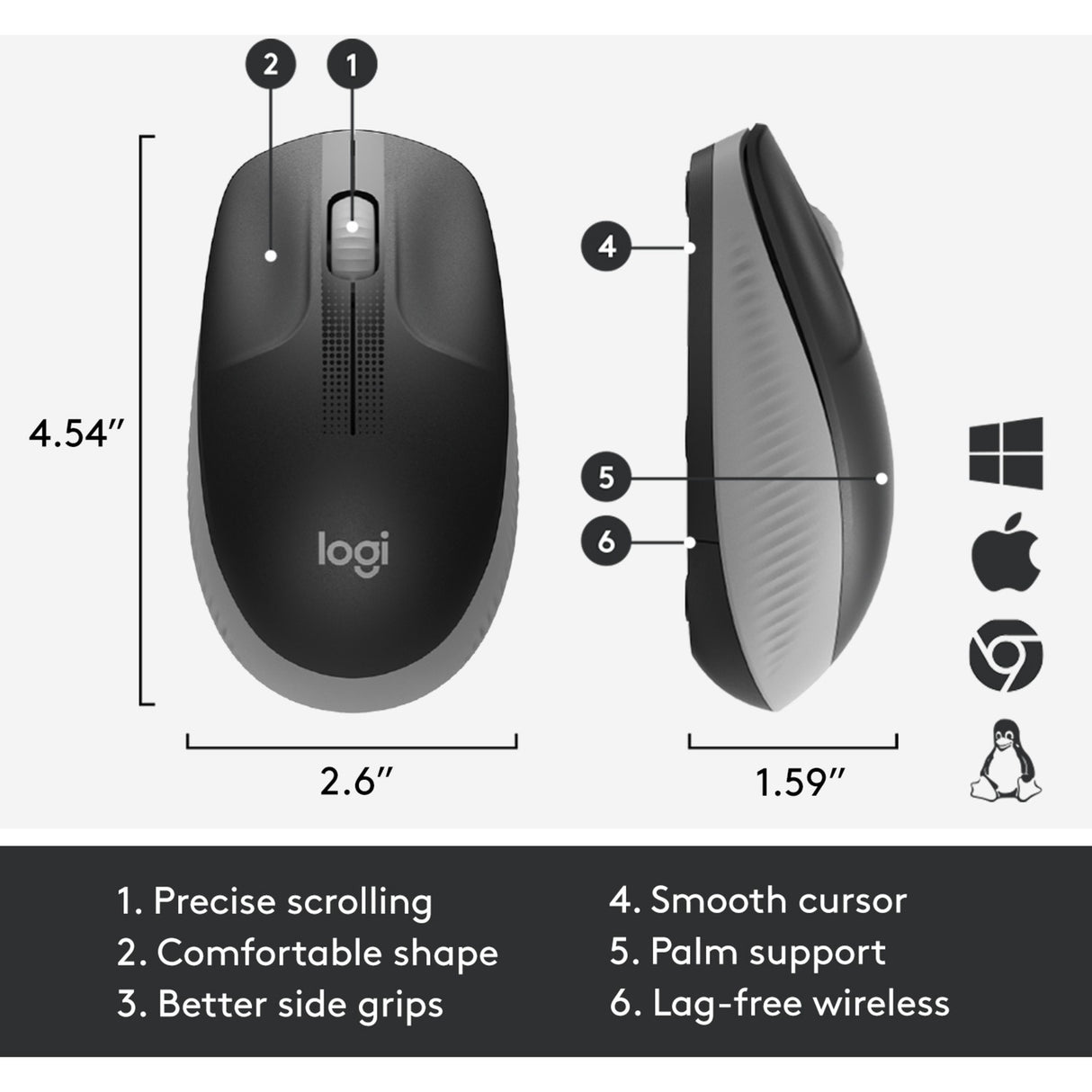 Logitech M190 Souris sans fil pleine grandeur