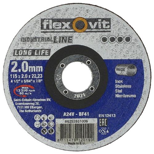 Flexovit dss industriel 230x2,5x22,23 a24v t41 acier inoxydable | 25 pièces