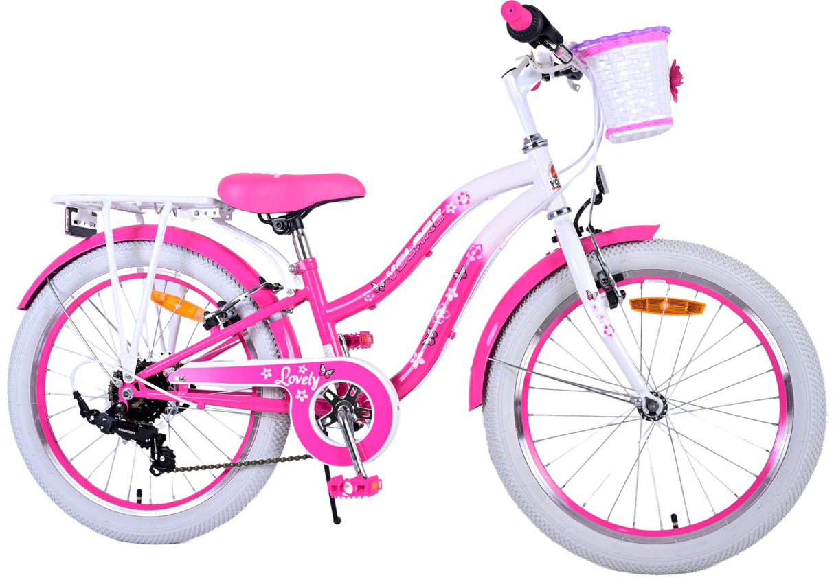 Vélo pour enfants Volare Lovely - Filles - 20 pouces - Rose - 7 vitesses