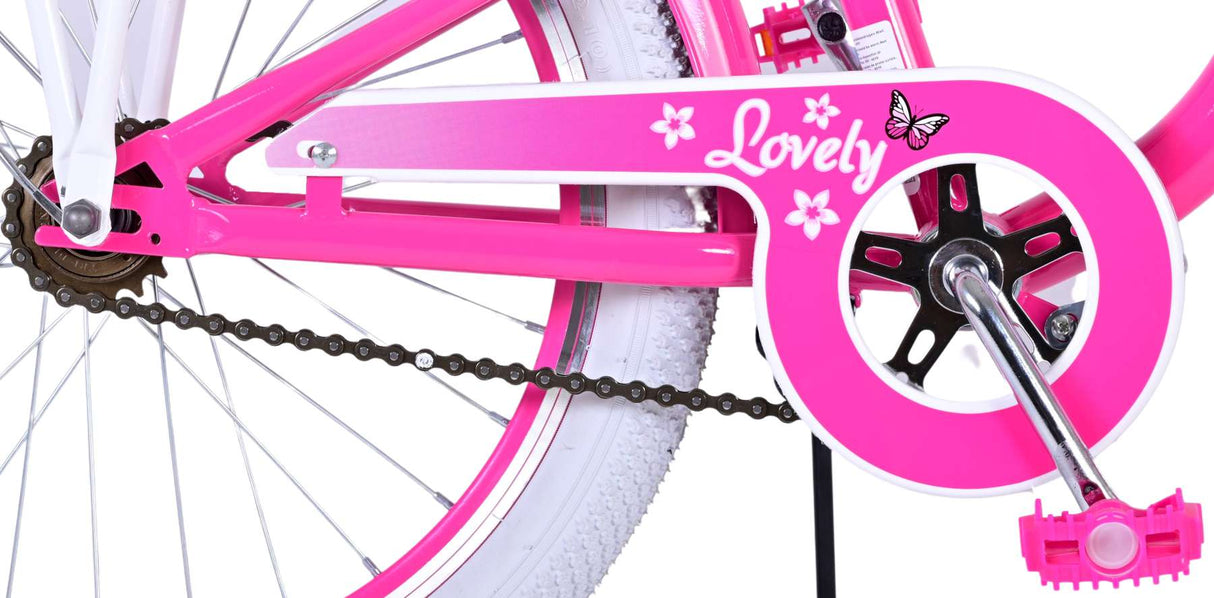 Vélo pour enfants Volare Lovely - Filles - 20 pouces - Rose - Deux freins à main