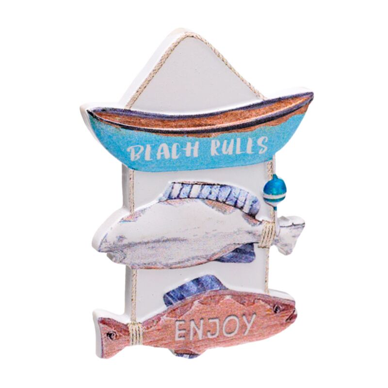 Aimant souvenir de plage de mer 3D en planche à poisson