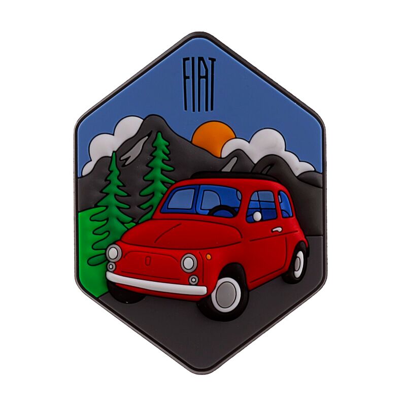Aimant pvc montagnes dolomite Fiat 500