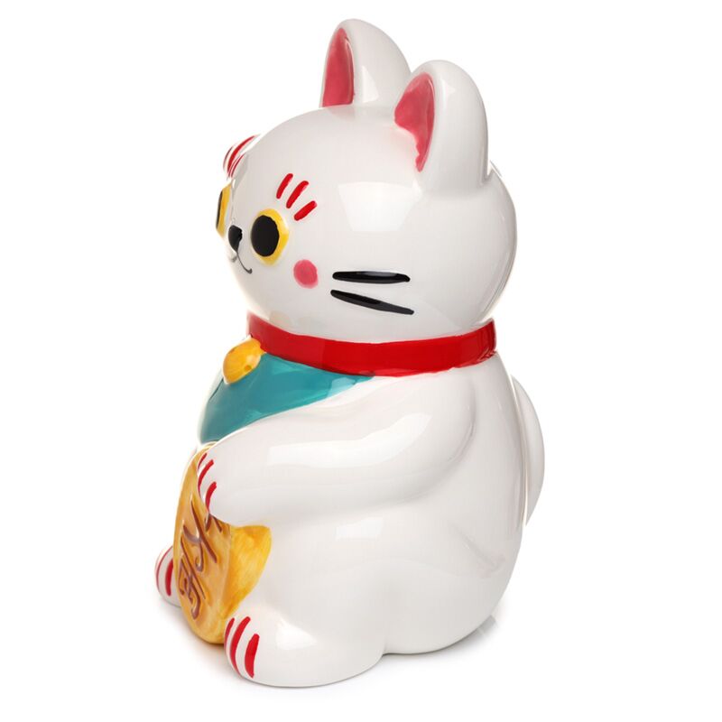 Tirelire Maneki Neko en céramique blanche