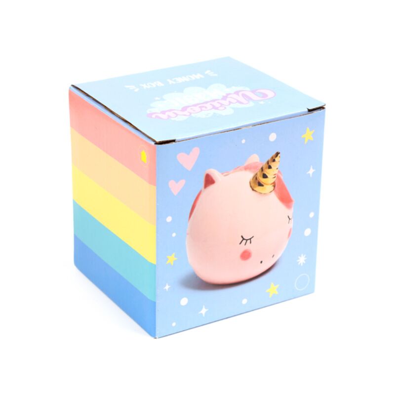 Tirelire rose licorne arc-en-ciel enchantée