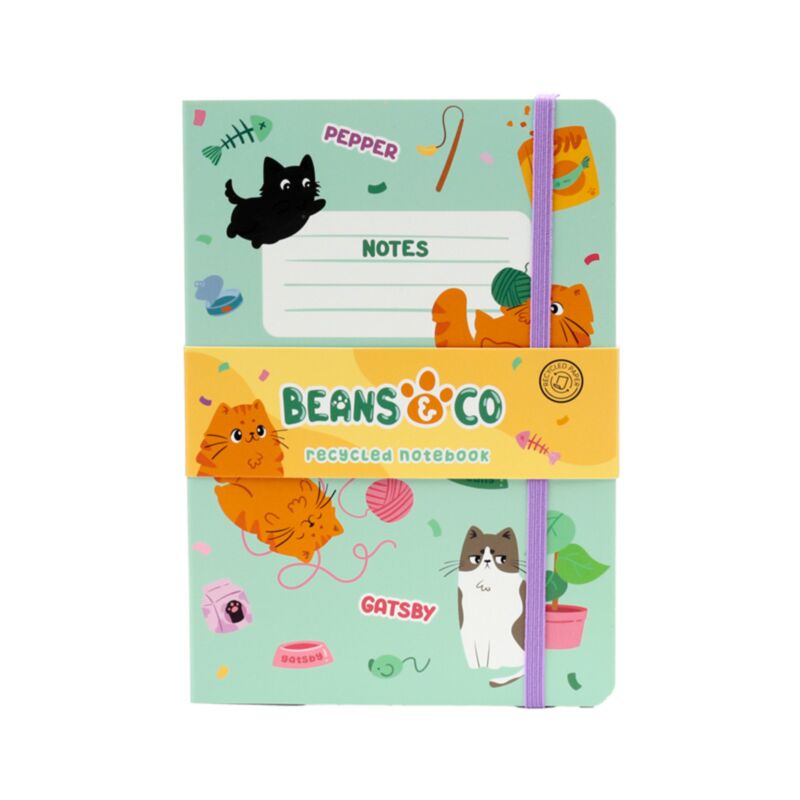 Beans co cats recyclé cahier ligné a5