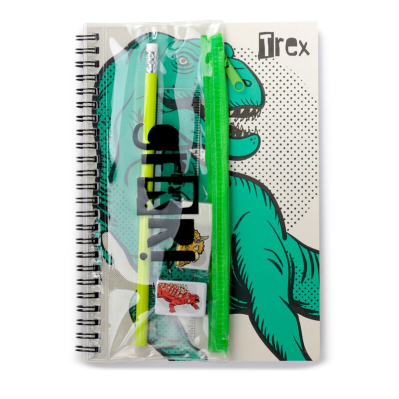 Cahier a5 anneau dinosaure ensemble d'écriture 6 pièces