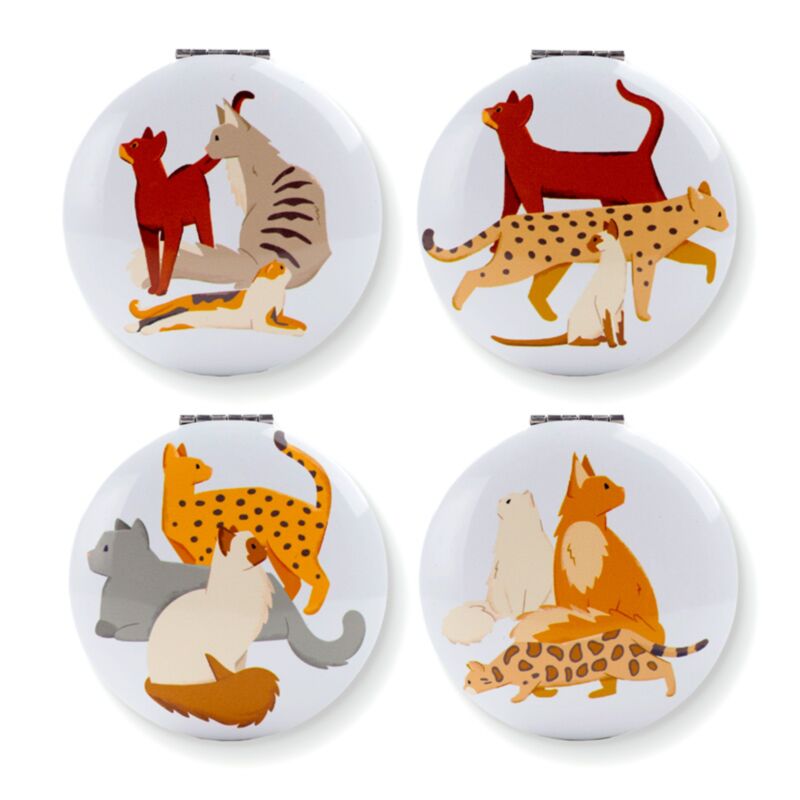 Miroir de maquillage compact chat fin Feline