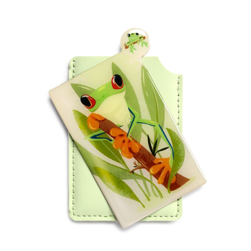 Miroir de poche grenouilles tropicales en couverture