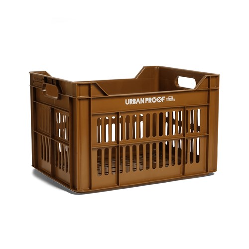 Caisse de vélo de preuve urbain plastique recyclé 30L caramel brun 40x30x25 cm