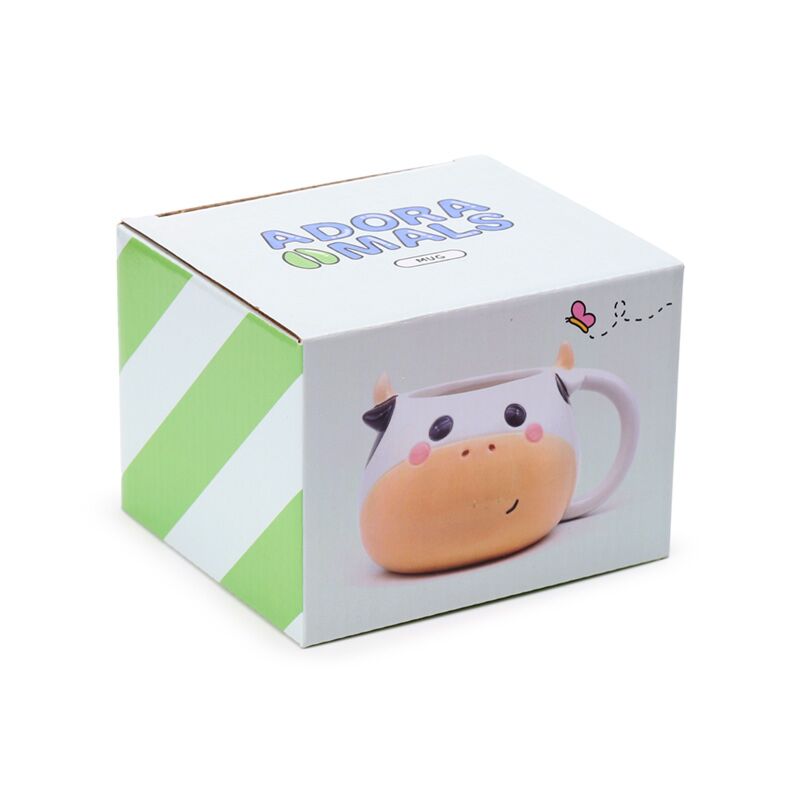 Mug en céramique en forme de vache noire et blanche