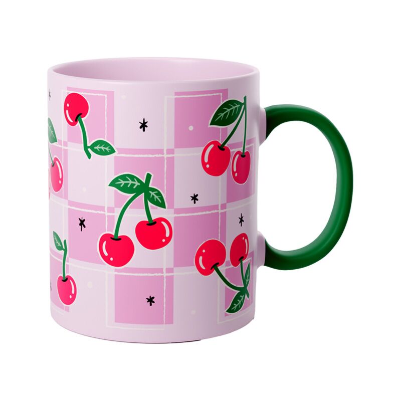 Mug en porcelaine cerise cerise