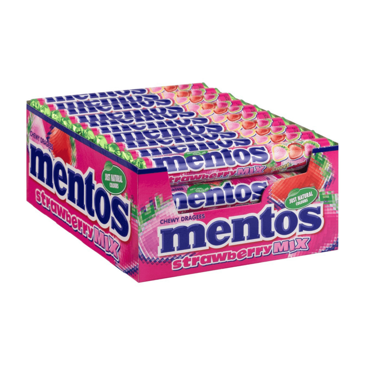 Rouleaux de mélange de fraises Mentos (40 pièces)
