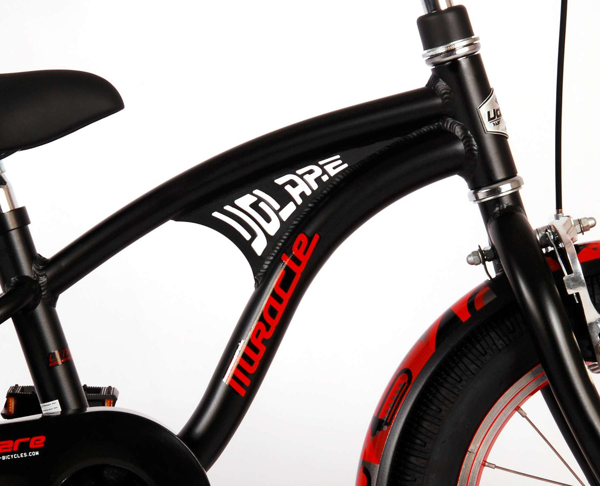 Volare Miracle Cruiser Children's Bike - Boys - 14 pouces - Matt Black - Collection Prime