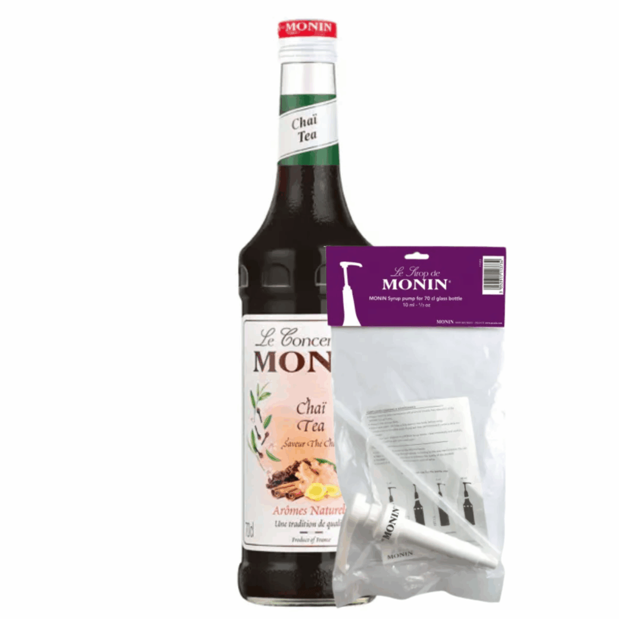 Thé chai au sirop Monin (70 cl) + pompe (10ml)