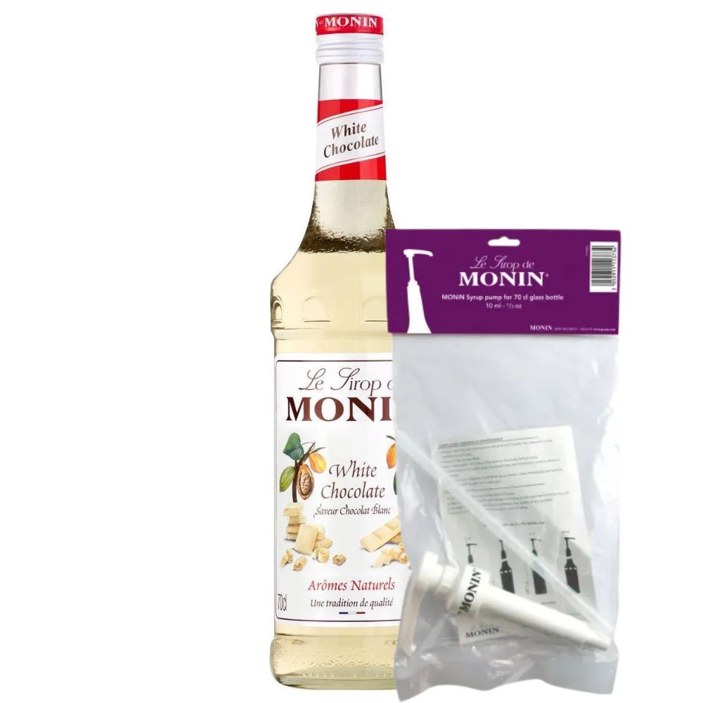 Sirop Monin chocolat blanc (70 cl) + pompe (10ml)