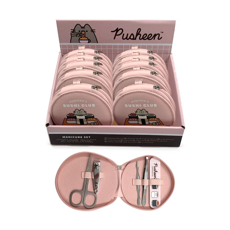 Union pusheen the cat sushi club ensemble de manucure 5 pièces avec fermeture éclair