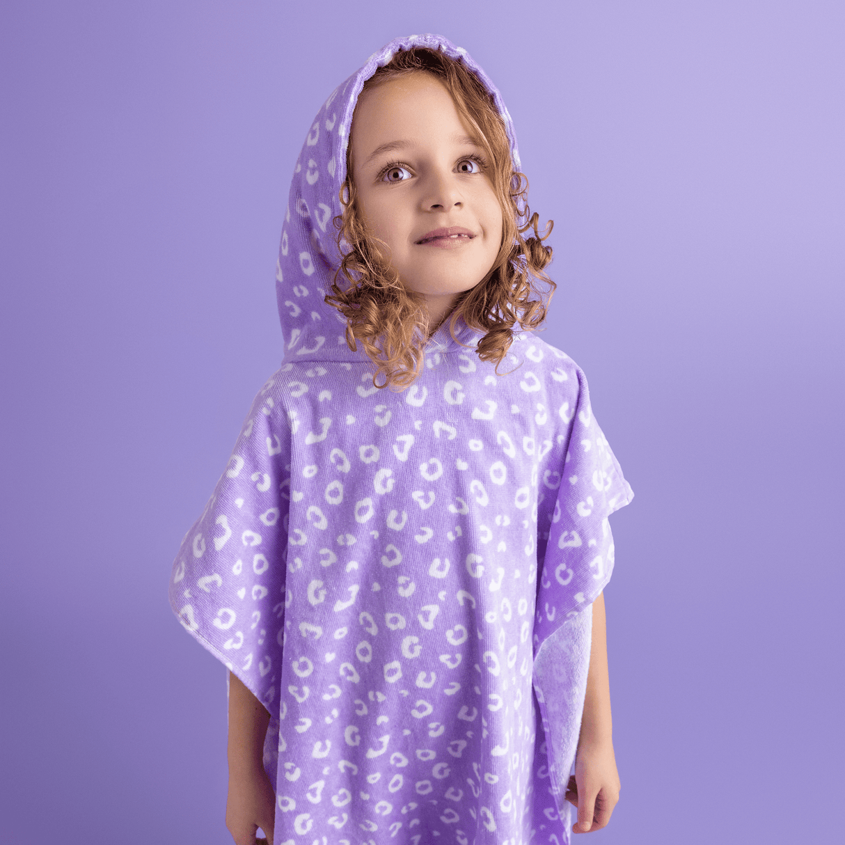 Léopard | poncho de plage lilas 65 x 65 cm