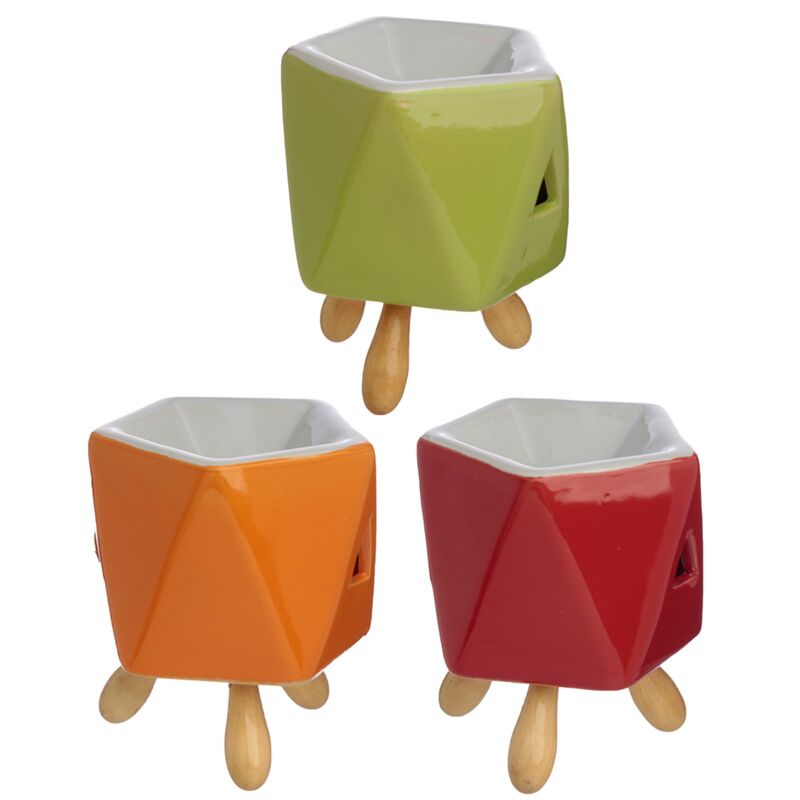 Brûleur de parfum abstrait en céramique avec base