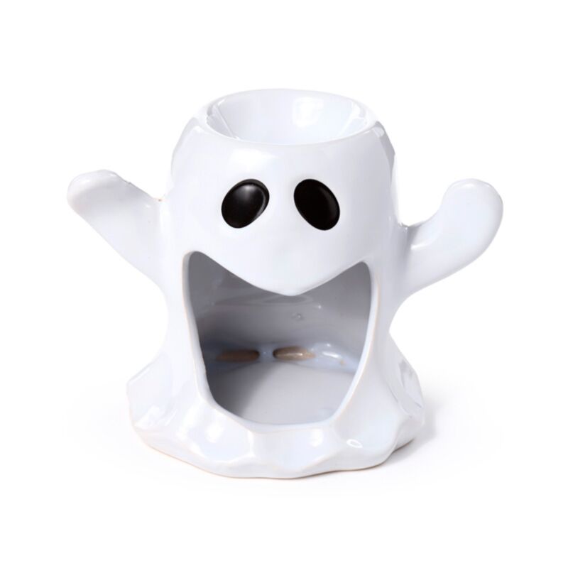 Brûleur de parfum d'huile et de cire en céramique fantôme