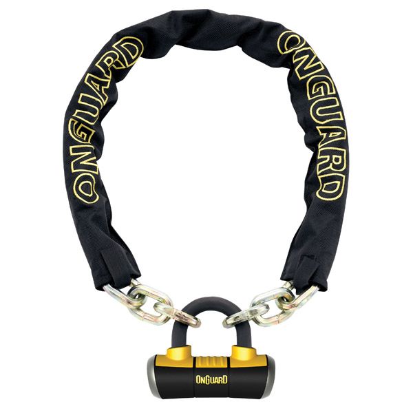 Onguard chaîne antivol mastiff 110 cm x 10-14 mm noir jaune