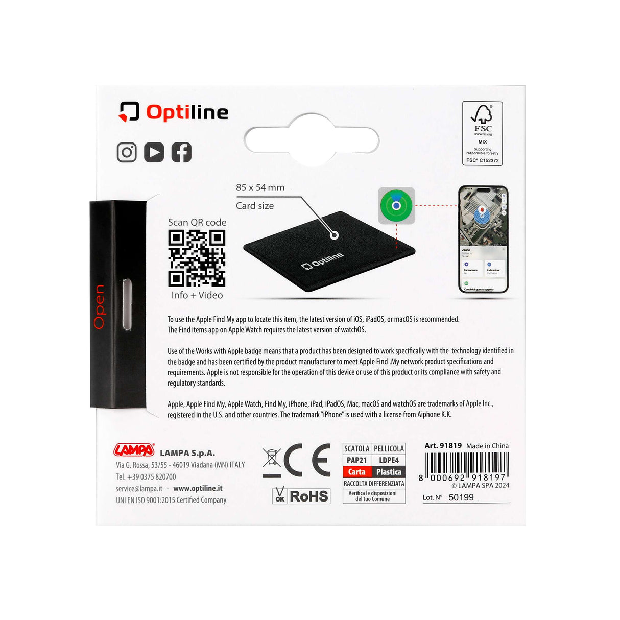 Optiline tracker flex, localisateur adhésif pliable ultra fin