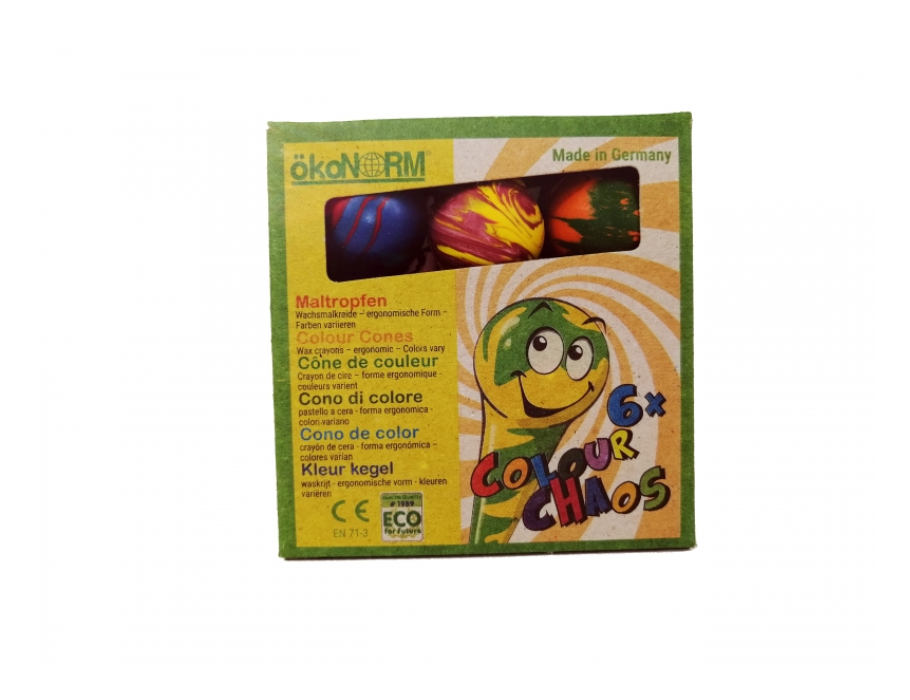 Crayons de cire Ökonorm épingle multicolore - 6 pièces