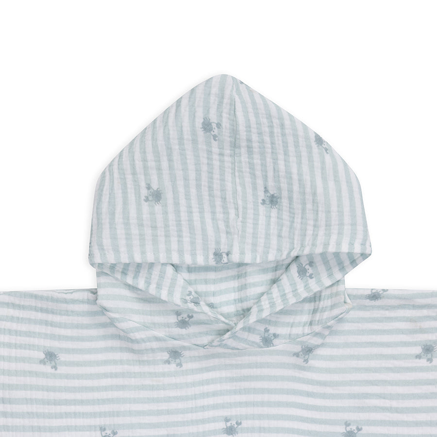 Crabe | poncho de plage hydrophile blanc vert 52 x 52 cm