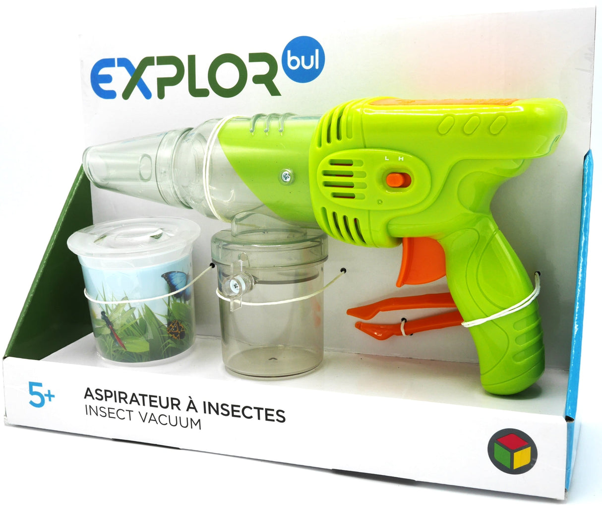 Aspirateur à insectes avec 2 pots à insectes et une pince à épiler.