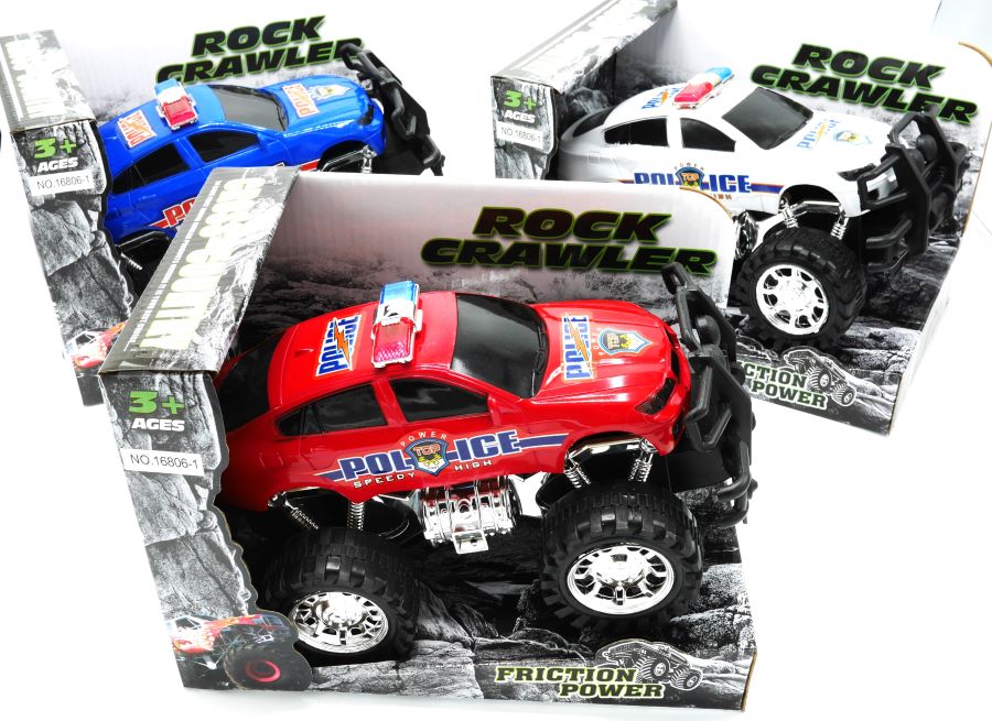 Voiture de police Jonotoys Rock Crawler en 3 couleurs différentes