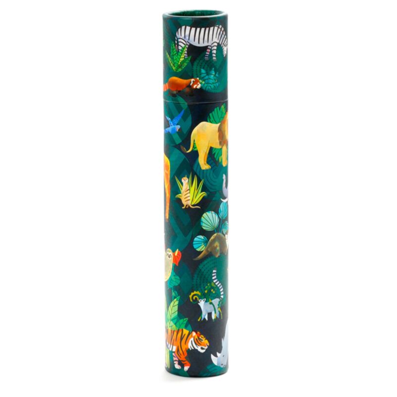 Règne animal - grand tube à dessin avec 12 crayons de couleur